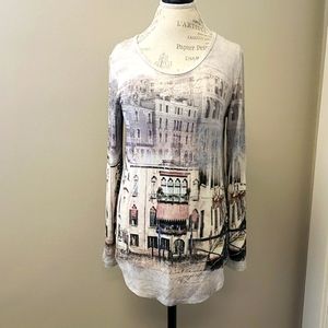 Karen Kane Italian Cityscape Top